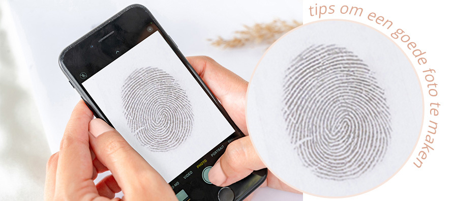 hoe maak je een goede foto van je vingerafdruk voor sieraad