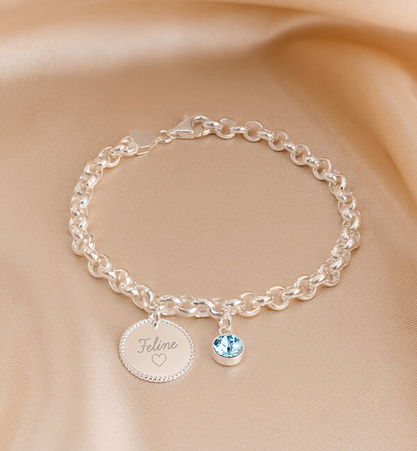 KAYA sieraden Armband met Naam en Geboortesteen 'Beaded'