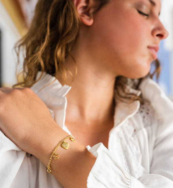 KAYA sieraden Bedelarmband 'Fijne Jasseron' | Stel Zelf Samen