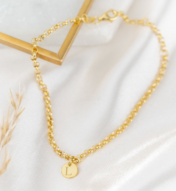 KAYA sieraden Bedelarmband met 1 letter 'Initials'