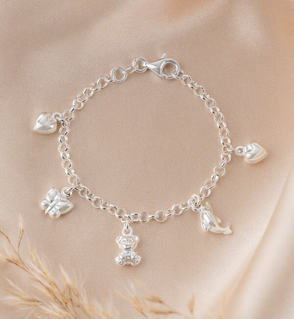 KAYA sieraden Bedelarmband met 5 Symbool Bedeltjes
