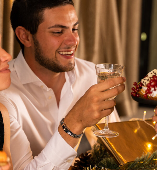 KAYA sieraden Heren Armband met Gravure Schakel I Stainless Steel