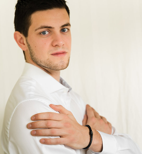 KAYA sieraden Leren Herenarmband met Initialen