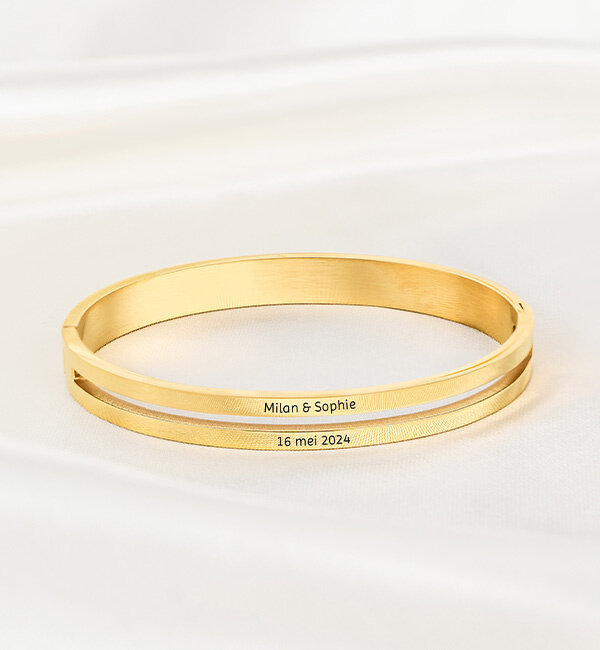 KAYA sieraden Slavenarmband met Dubbele Gravure 'Personal'