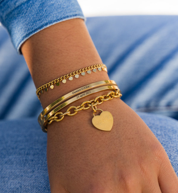 KAYA sieraden Slavenarmband met Dubbele Gravure 'Personal'