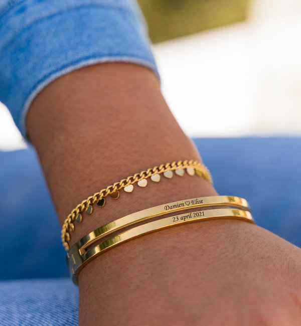 KAYA sieraden Slavenarmband met Dubbele Gravure 'Personal'