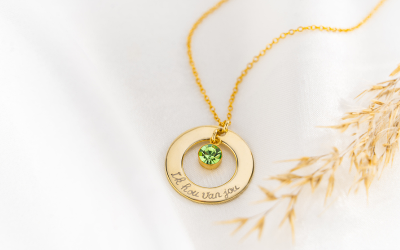 Gold plated ketting met geboortesteen