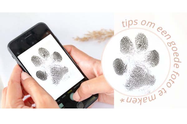 Pootafdruk voorbeeld gravure sieraad hond of kat