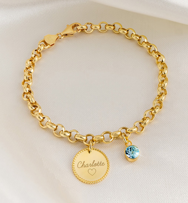 KAYA sieraden Armband met Naam en Geboortesteen 'Beaded'