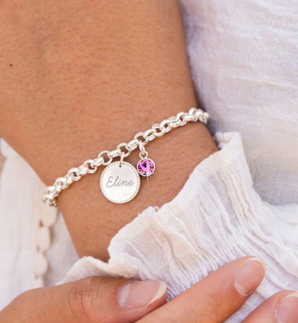 KAYA sieraden Armband met Naam en Geboortesteen 'Beaded'