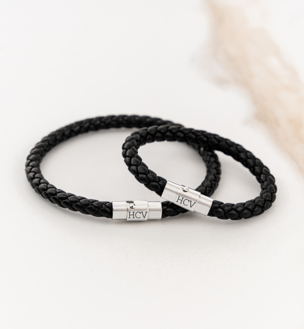 KAYA sieraden Armband van Leer met Initialen