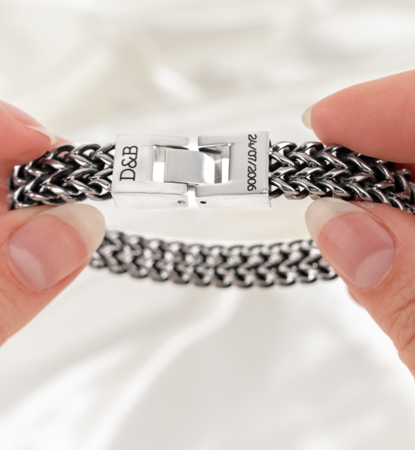 KAYA sieraden Heren Armband met Gravure Schakel I Stainless Steel