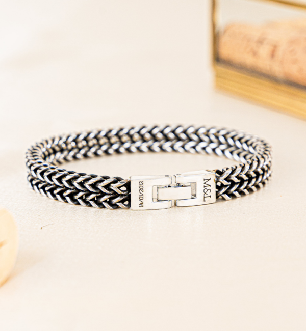 KAYA sieraden Heren Armband met Gravure Schakel I Stainless Steel