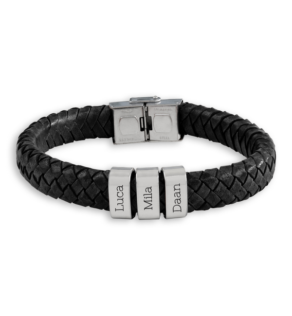 KAYA sieraden Herenarmband Leer Rock My World | Kies je Bedels