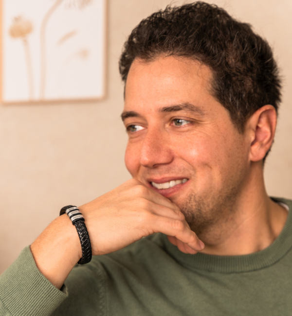 KAYA sieraden Herenarmband Leer Rock My World | Kies je Bedels