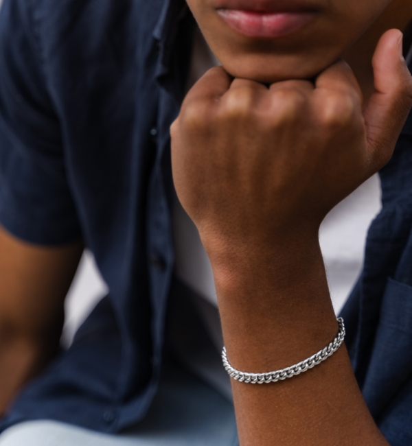 KAYA sieraden Stalen herenarmband gourmet zilver I 6 mm