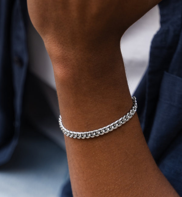 KAYA sieraden Stalen herenarmband gourmet zilver I 6 mm